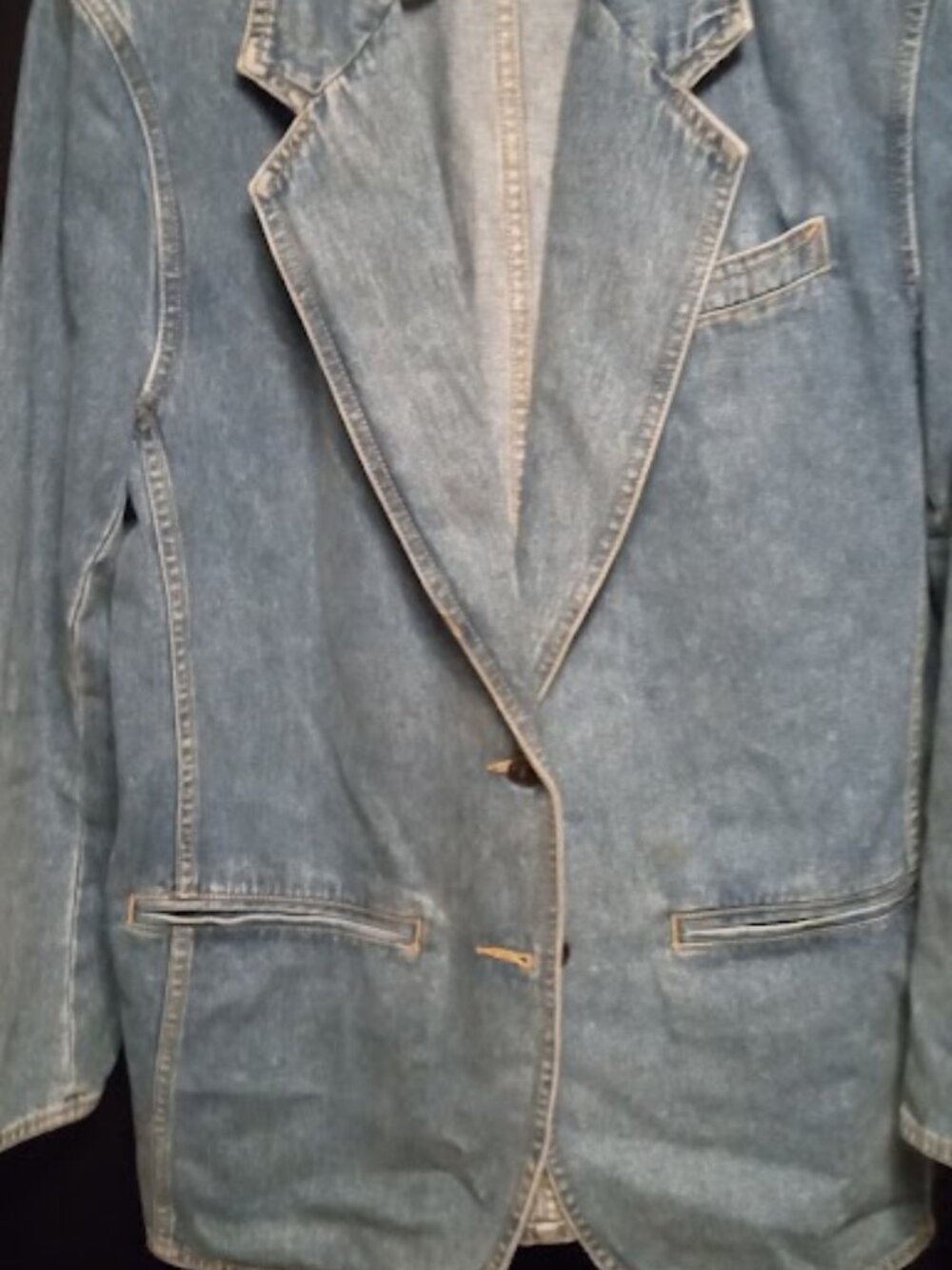lizwear petites 6P denim blazer 100% cotton